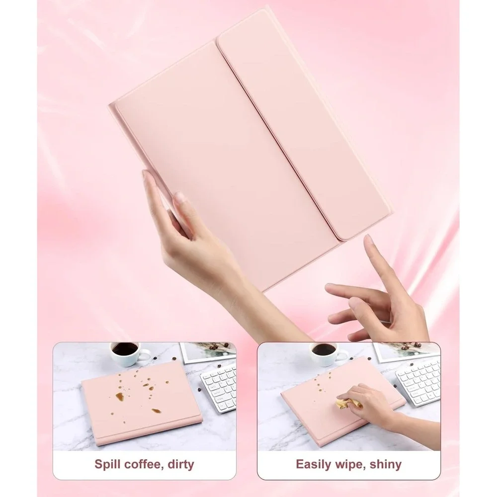 Harvopu iPad 11th 10th Gen Keyboard Case‎ Trackpad Backlit Detachable Pink